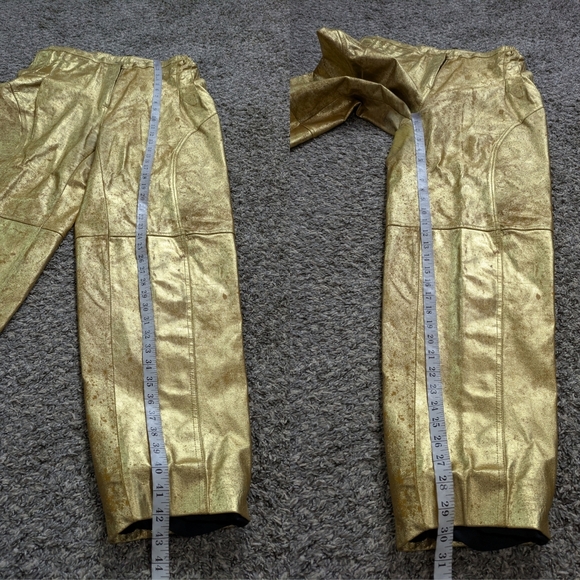 Vintage Distressed Gold Wide Leg Leather Pant 1X - Picture 13 of 14